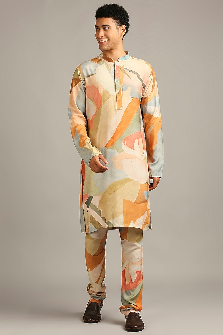 Multi-Colored Leather Bundi Jacket Set by Soup By Sougat Paul Men at Pernia's Pop Up Shop