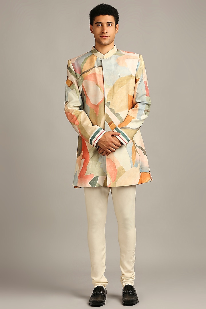 Multi-Coloured Printed Jacket Set by Soup By Sougat Paul Men