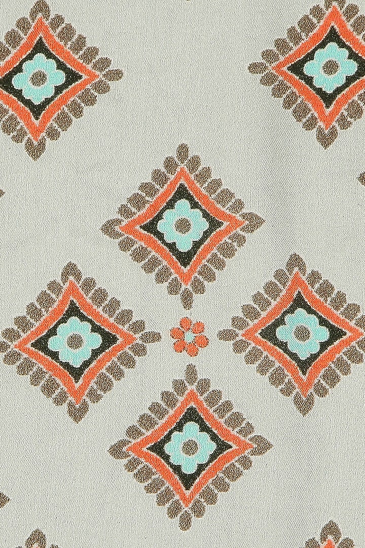 Pastel Green Crepe Printed Pocket Square by Soup by Sougat Paul Men at Pernia's Pop Up Shop