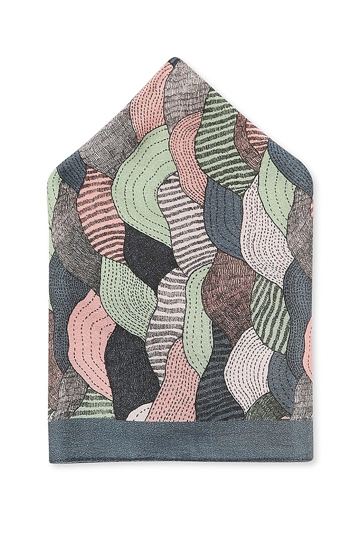 Multi-Coloured Printed Pocket Square by Soup by Sougat Paul Men at Pernia's Pop Up Shop
