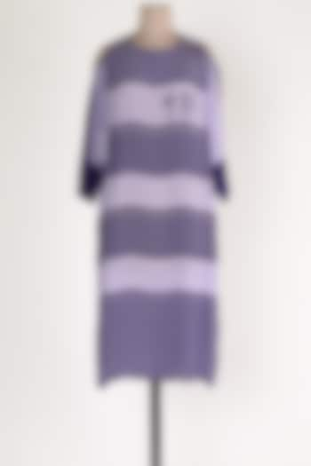 Purple Printed Silk Tunic by Soup By Sougat Paul