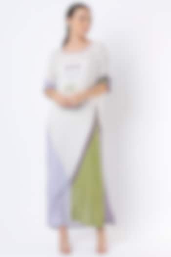 White Printed Summer Dress With Slip by Soup by Sougat Paul at Pernia's Pop Up Shop