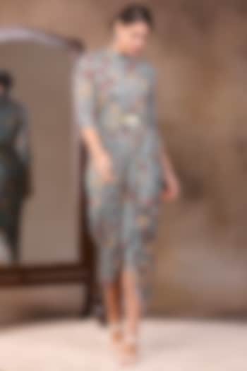 Green Printed Maxi Vacation Dress by Soup by Sougat Paul at Pernia's Pop Up Shop