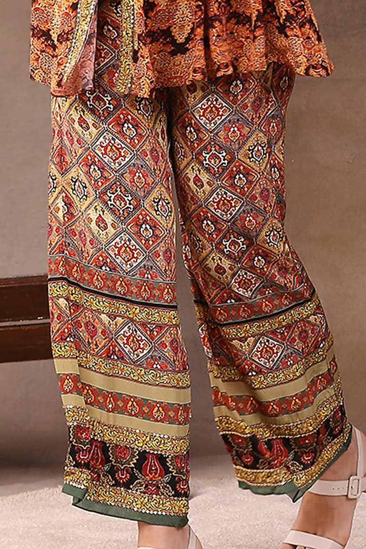 Sand Beige Printed Pant Set by Soup by Sougat Paul at Pernia's Pop Up Shop