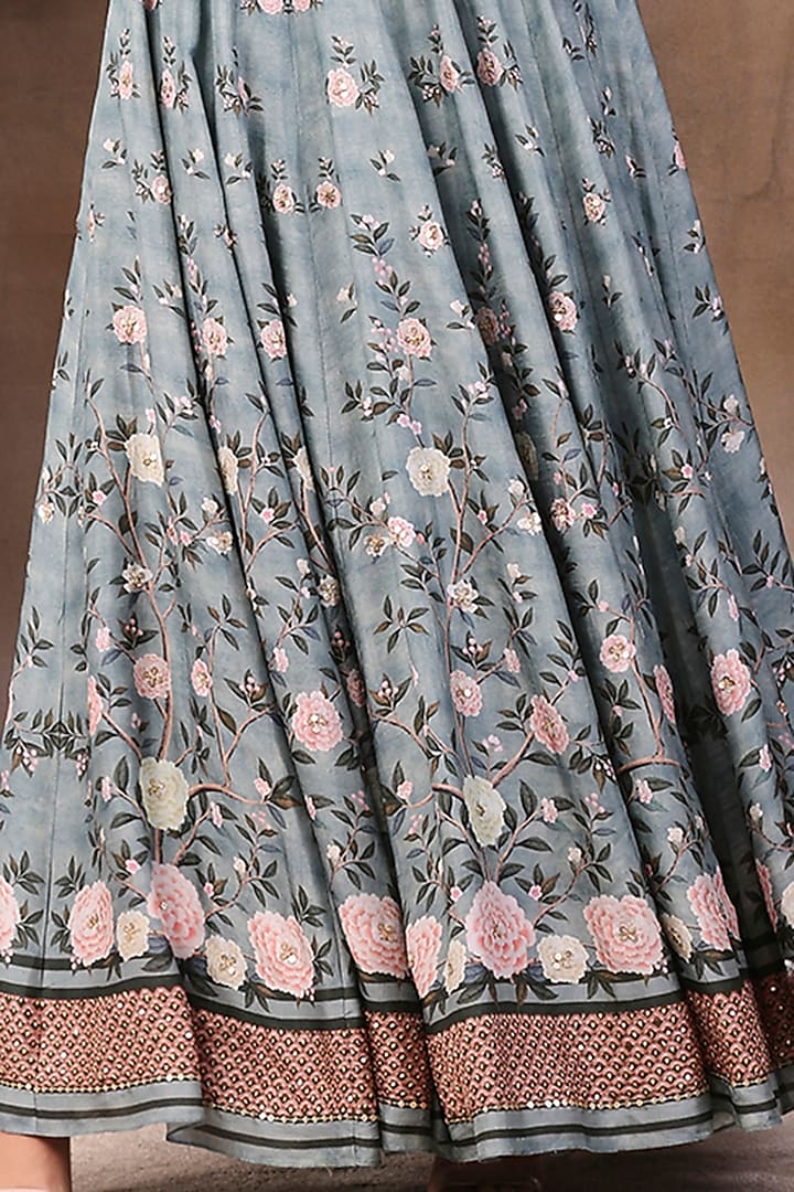Green & Pink Printed Lehenga Set by Soup by Sougat Paul at Pernia's Pop Up Shop