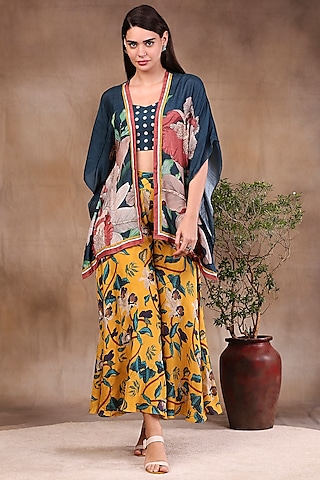 Bottle Green Embroidered Jacket Set by Soup by Sougat Paul
