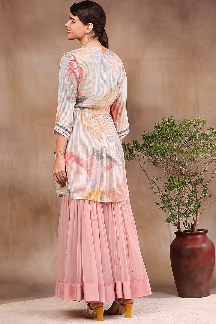 Baby Pink Party Wear Sharara Set by Soup by Sougat Paul at Pernia's Pop Up Shop