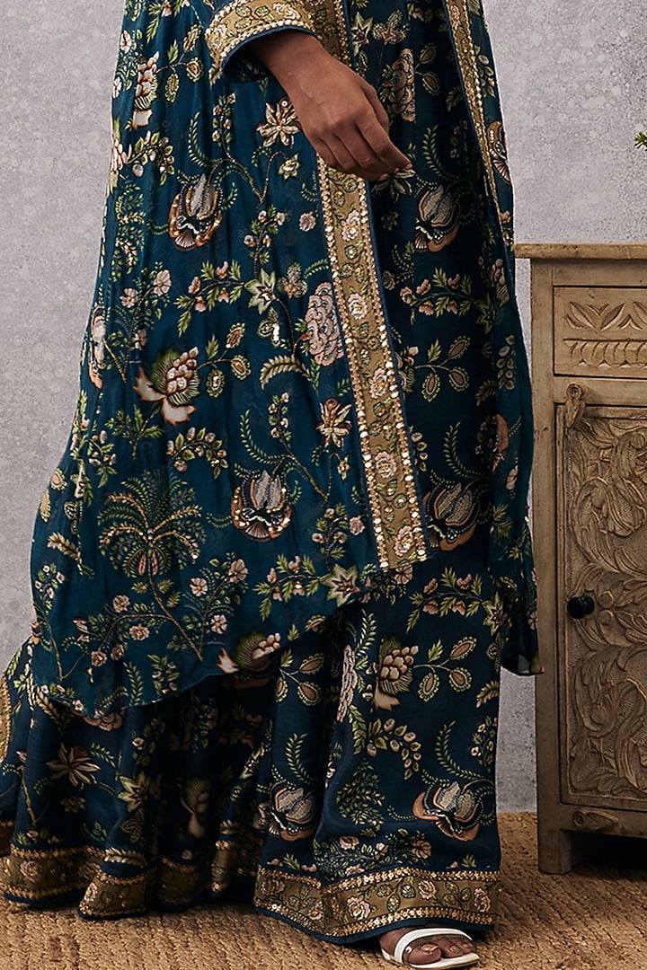 Green Malaysian Silk & Crepe Embroidered Jacket Wedding Lehenga Set by Soup by Sougat Paul at Pernia's Pop Up Shop