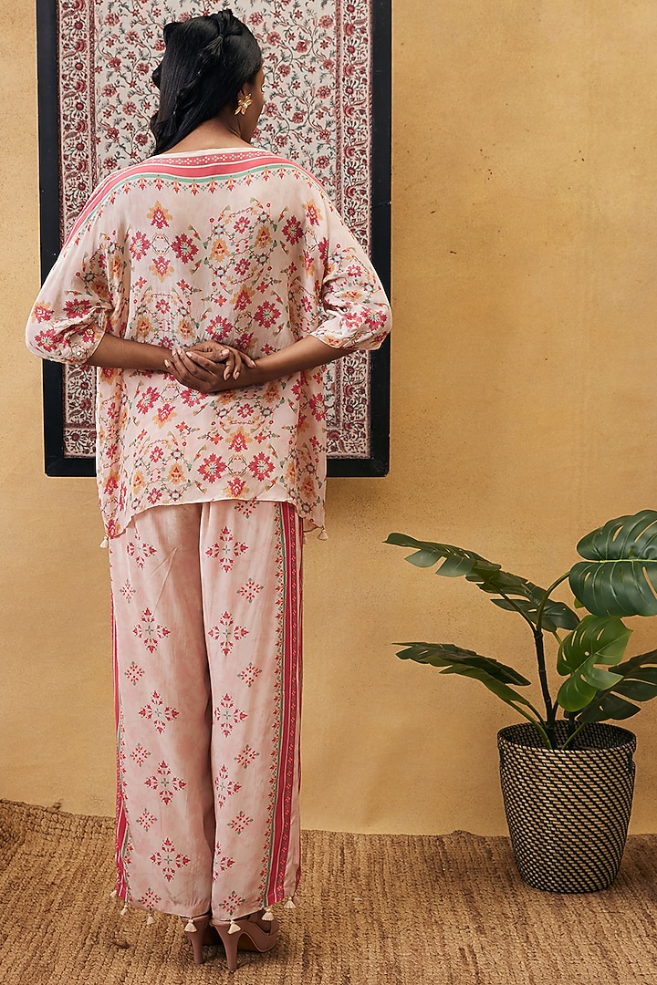 Cream Crepe Embroidered Co-Ord Set by Soup by Sougat Paul at Pernia's Pop Up Shop