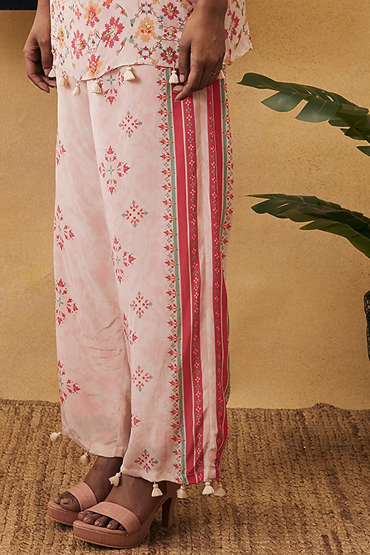 Cream Crepe Embroidered Co-Ord Set by Soup by Sougat Paul at Pernia's Pop Up Shop