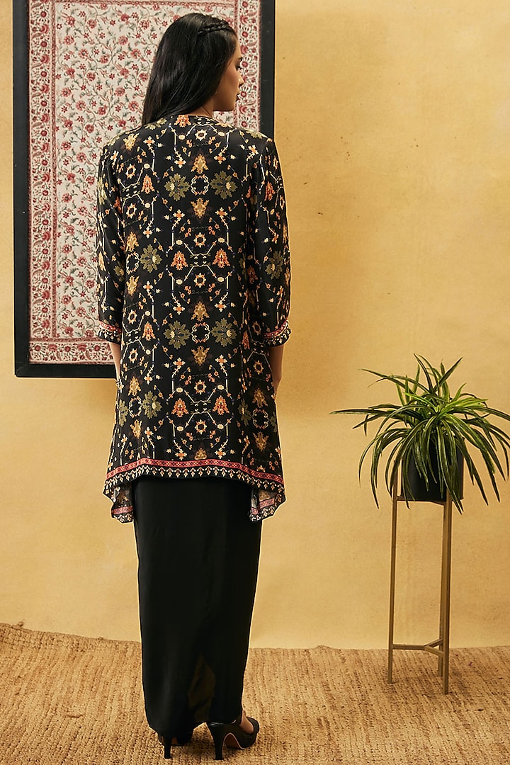Black Crepe Jacket Vacation Dress by Soup by Sougat Paul at Pernia's Pop Up Shop