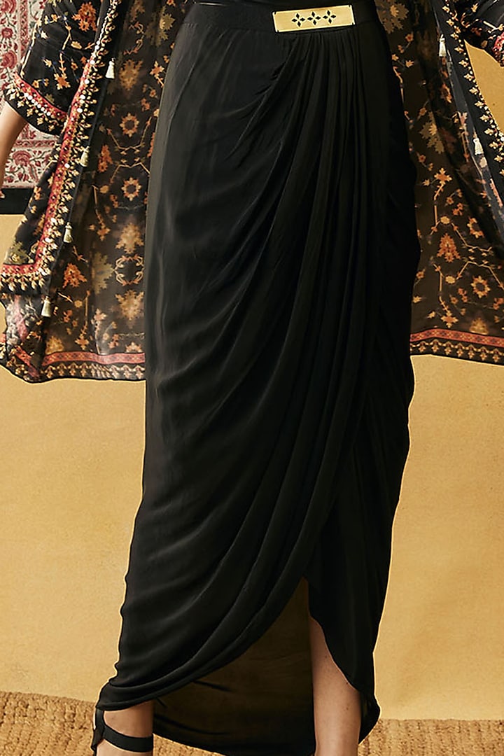 Black Crepe Jacket Vacation Dress by Soup by Sougat Paul at Pernia's Pop Up Shop