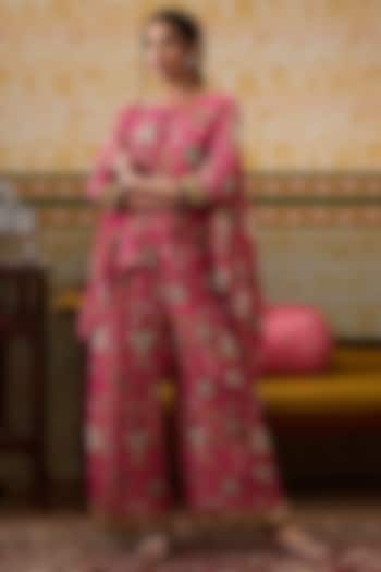 Pink Crepe Palazzo Pant Set by Soup by Sougat Paul at Pernia's Pop Up Shop