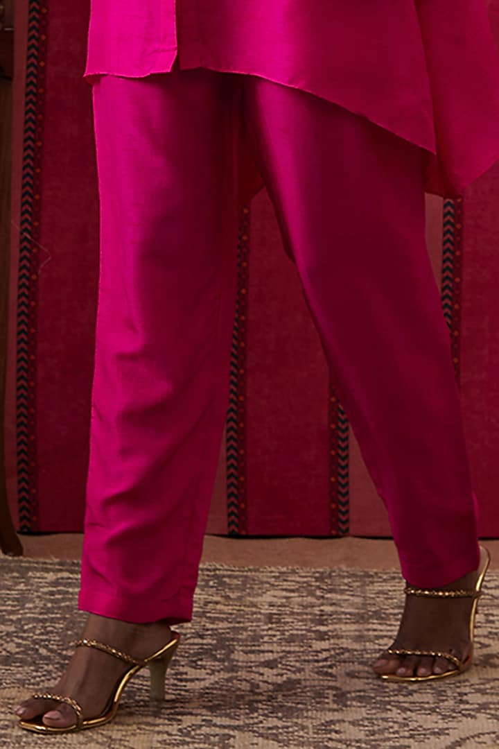 Multi-Colored Malaysian Silk Applique Work Jacket Set by Soup by Sougat Paul at Pernia's Pop Up Shop