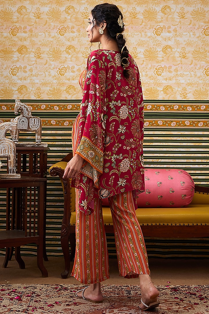 Pink Crepe Kimono Jacket Set by Soup by Sougat Paul at Pernia's Pop Up Shop