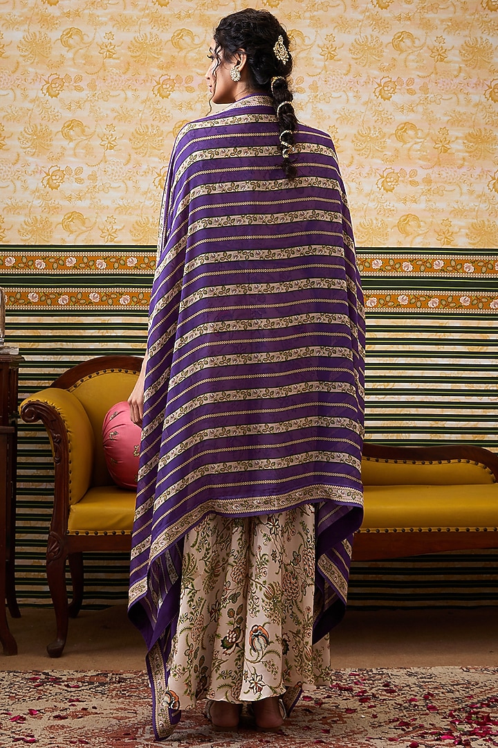 Purple Organza Cape Set by Soup by Sougat Paul at Pernia's Pop Up Shop