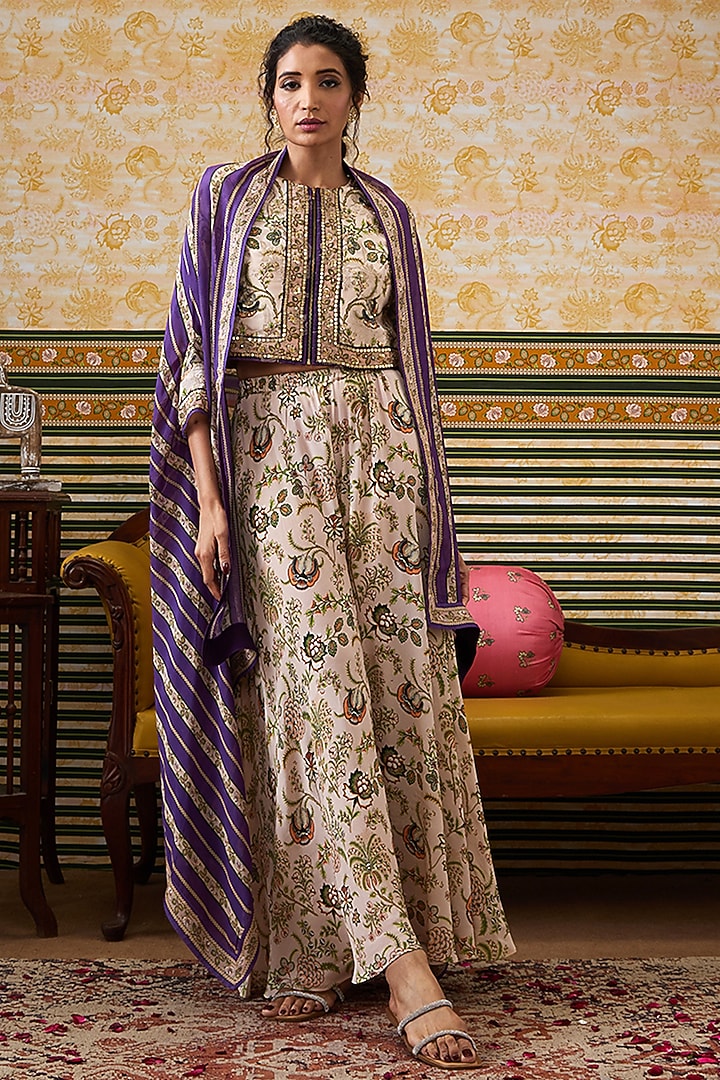 Purple Organza Cape Set by Soup by Sougat Paul at Pernia's Pop Up Shop