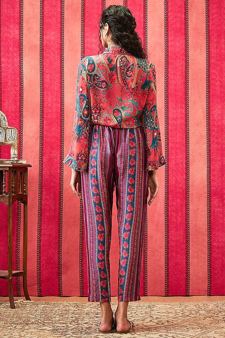 Multi-Colored Malaysian Silk Co-Ord Set by Soup by Sougat Paul at Pernia's Pop Up Shop