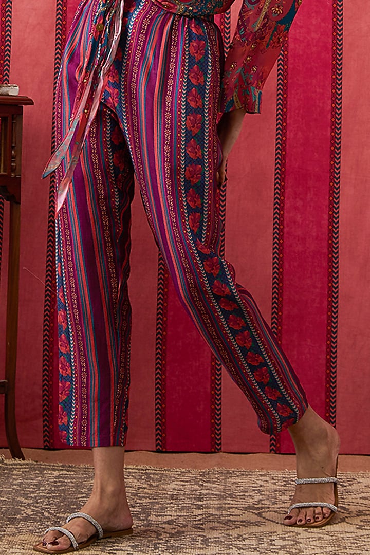 Multi-Colored Malaysian Silk Co-Ord Set by Soup by Sougat Paul at Pernia's Pop Up Shop