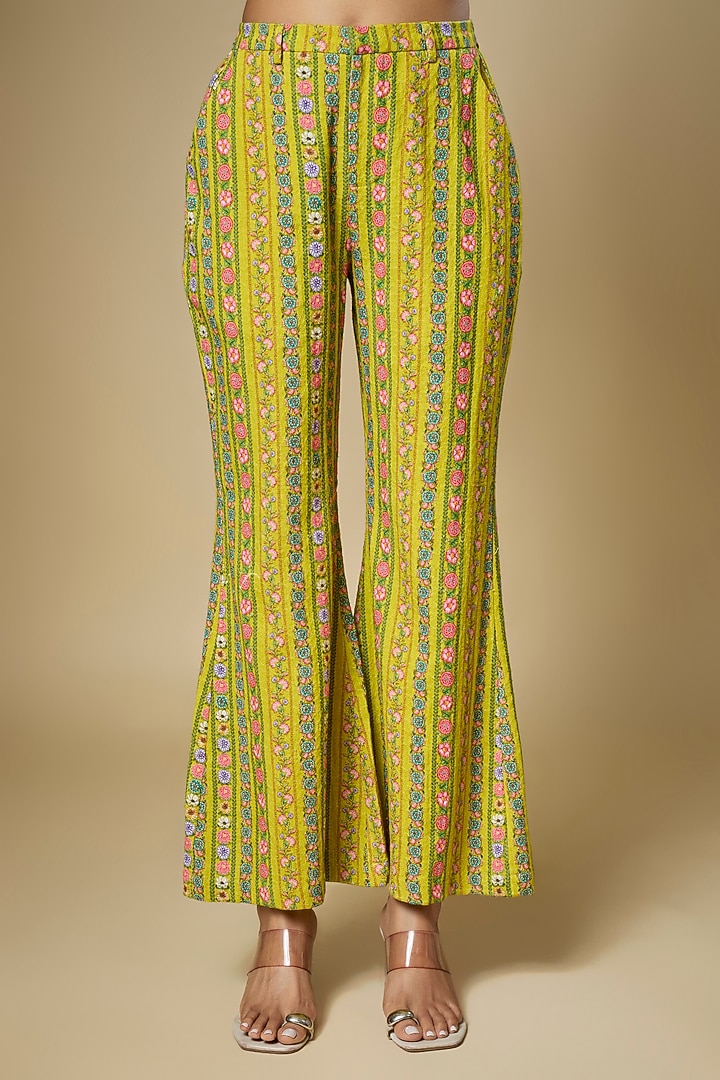 Yellow Sequins Printed Co-Ord Set by Soup by Sougat Paul at Pernia's Pop Up Shop