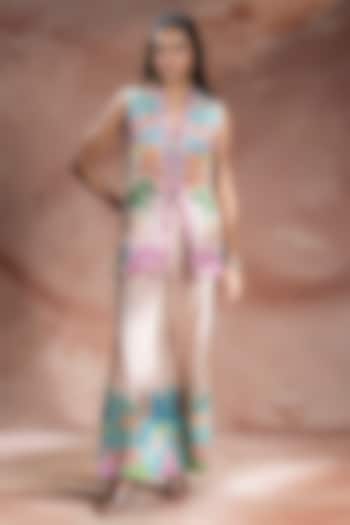 Pink Malaysian Silk Embroidered Co-Ord Set by Soup by Sougat Paul at Pernia's Pop Up Shop