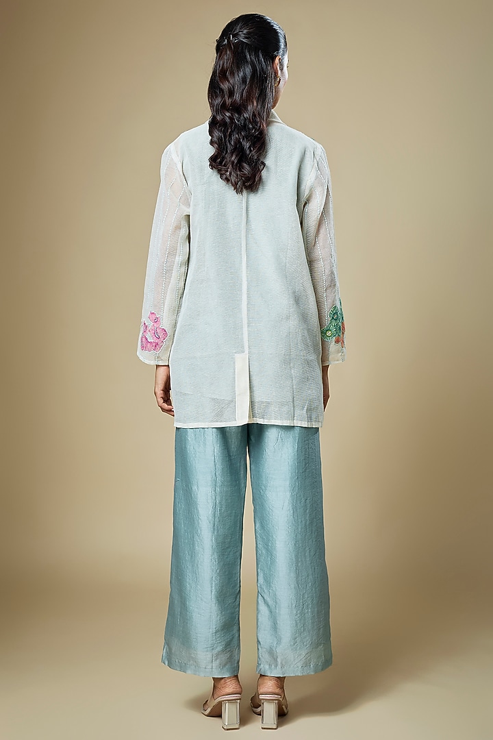 Multi-Colored Handloom Net Applique Embroidered Co-Ord Set by Soup by Sougat Paul at Pernia's Pop Up Shop