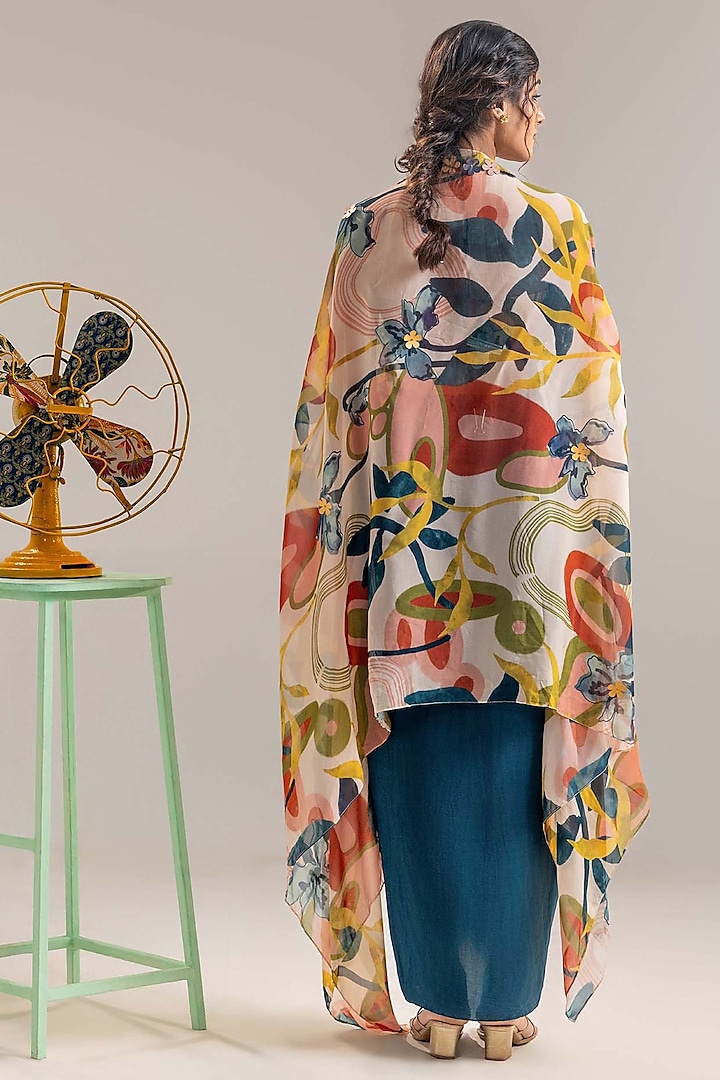 Multi-Colored Organza Cape Set by Soup by Sougat Paul at Pernia's Pop Up Shop