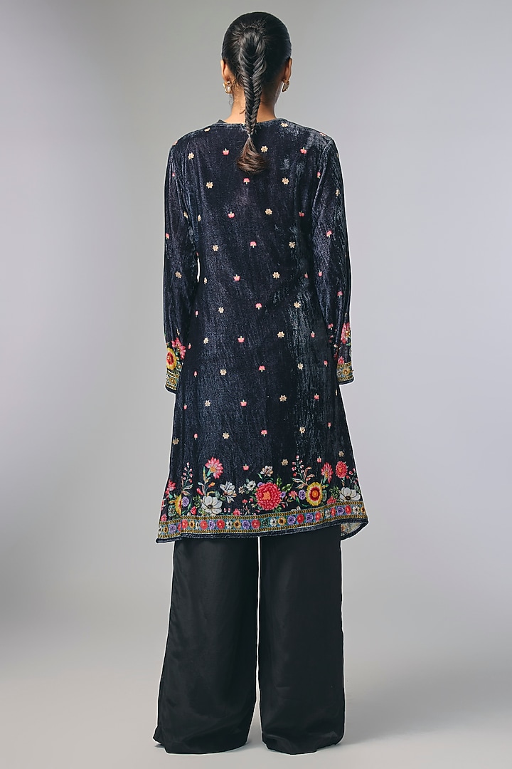 Black Crepe Embroidered Jumpsuit by Soup by Sougat Paul at Pernia's Pop Up Shop