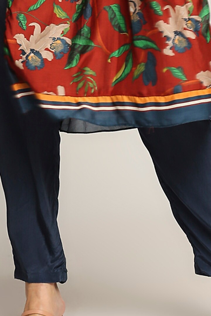 Dark Red Printed Kurta Set by Soup by Sougat Paul at Pernia's Pop Up Shop