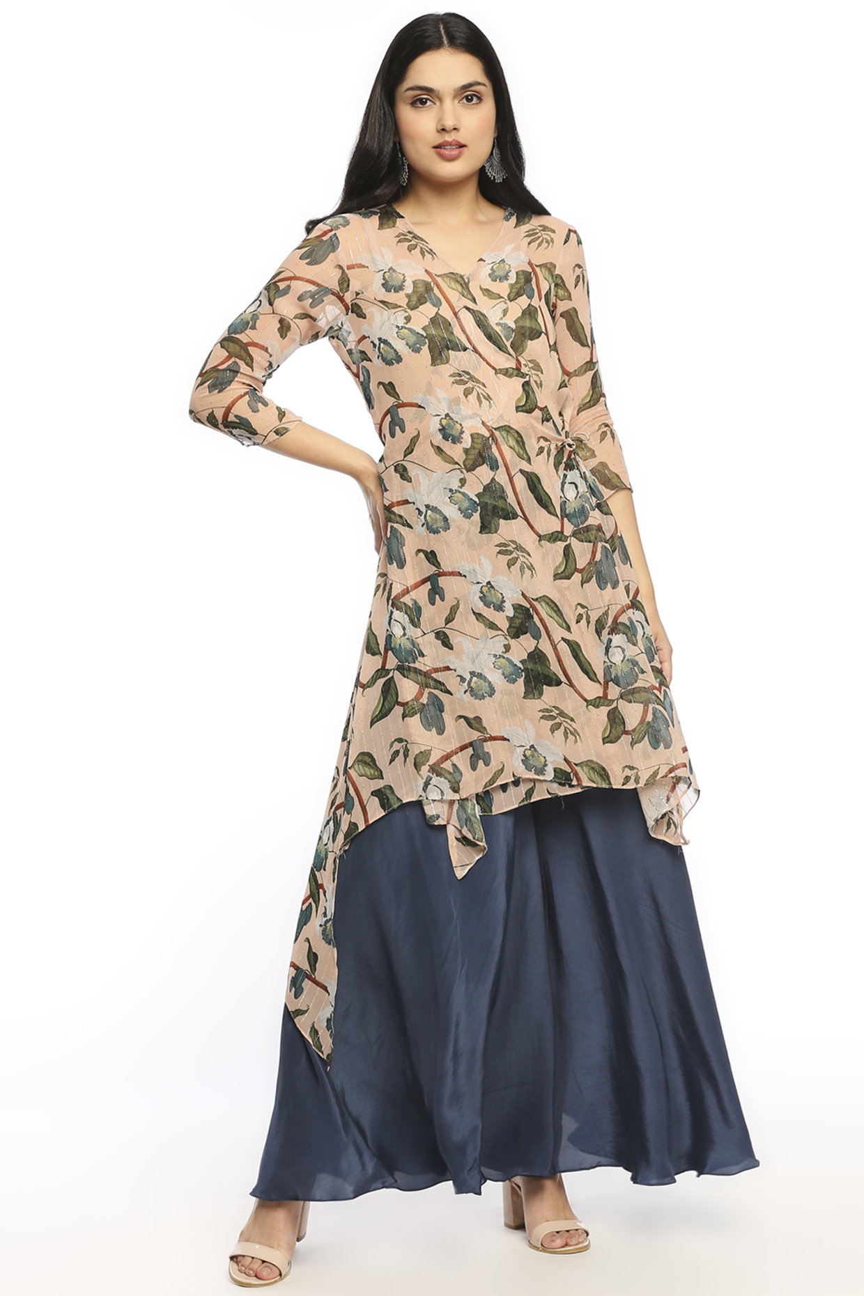 Peach Printed Kurta Set by Soup by Sougat Paul at Pernia's Pop Up Shop