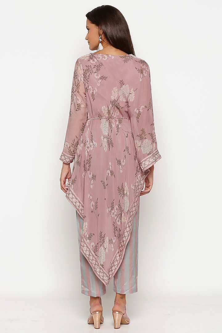 Grey Printed Pant Set by Soup by Sougat Paul at Pernia's Pop Up Shop