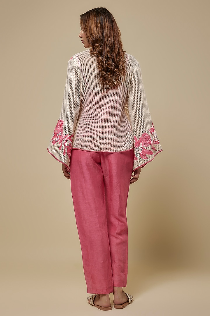Pink Chanderi Pant Set by Soup by Sougat Paul at Pernia's Pop Up Shop