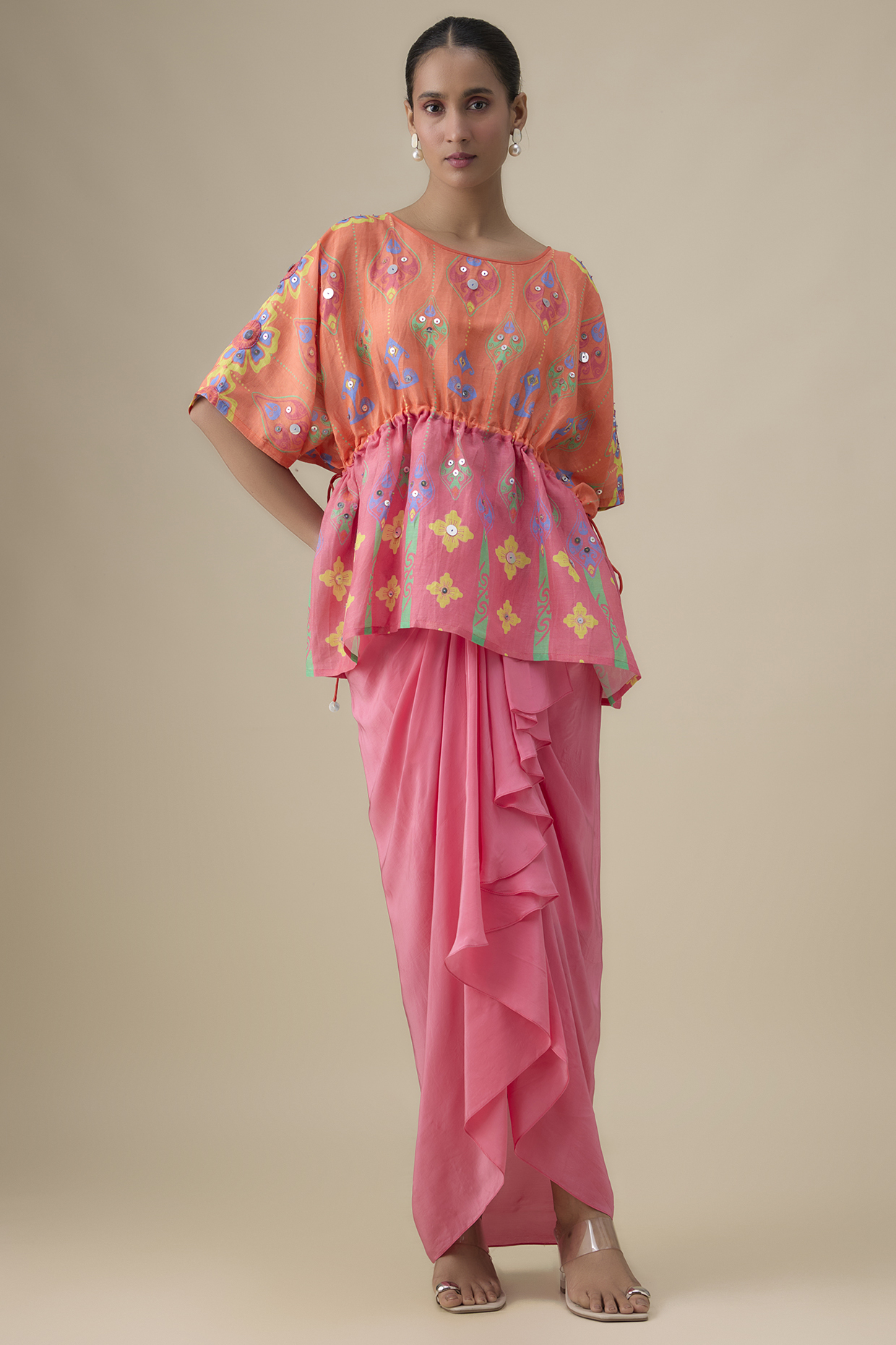 Multi-Colored Crepe Printed & Embroidered Co-Ord Set by Soup by Sougat Paul at Pernia's Pop Up Shop