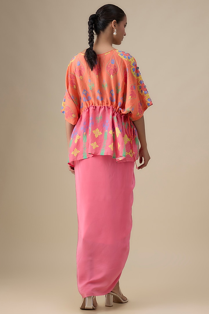 Multi-Colored Crepe Printed & Embroidered Co-Ord Set by Soup by Sougat Paul at Pernia's Pop Up Shop