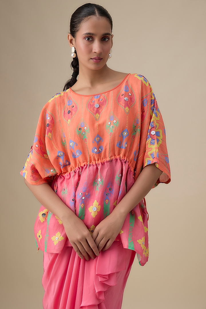 Multi-Colored Crepe Printed & Embroidered Co-Ord Set by Soup by Sougat Paul at Pernia's Pop Up Shop