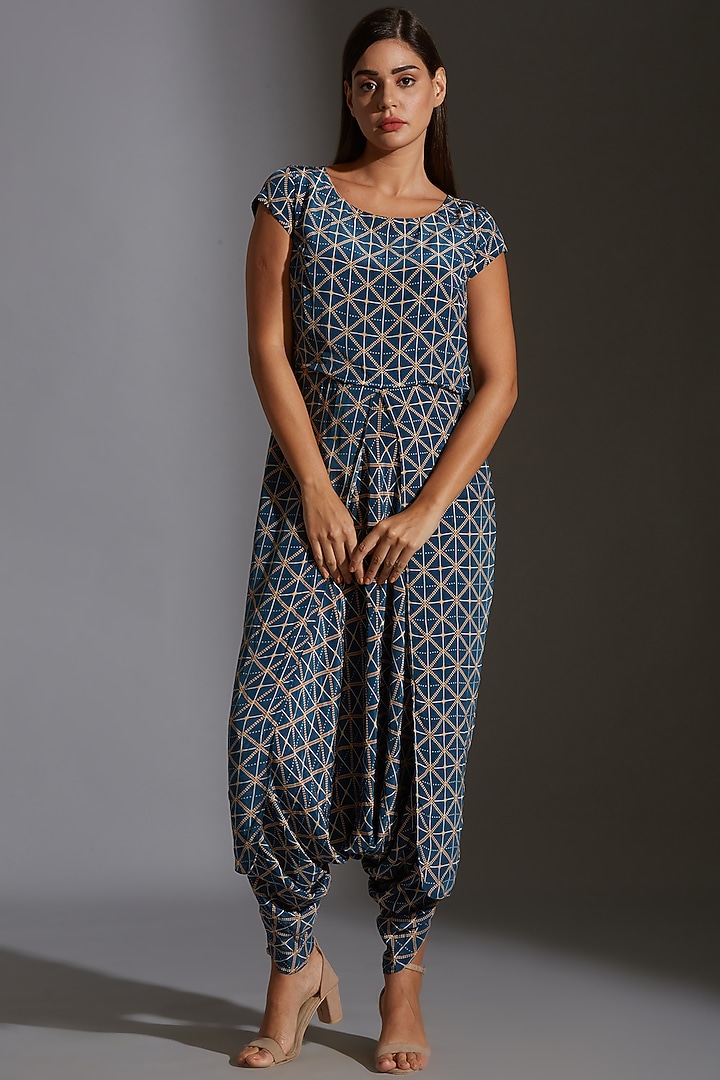 Multi Colored Printed Dhoti Jumpsuit by Soup by Sougat Paul at Pernia's Pop Up Shop