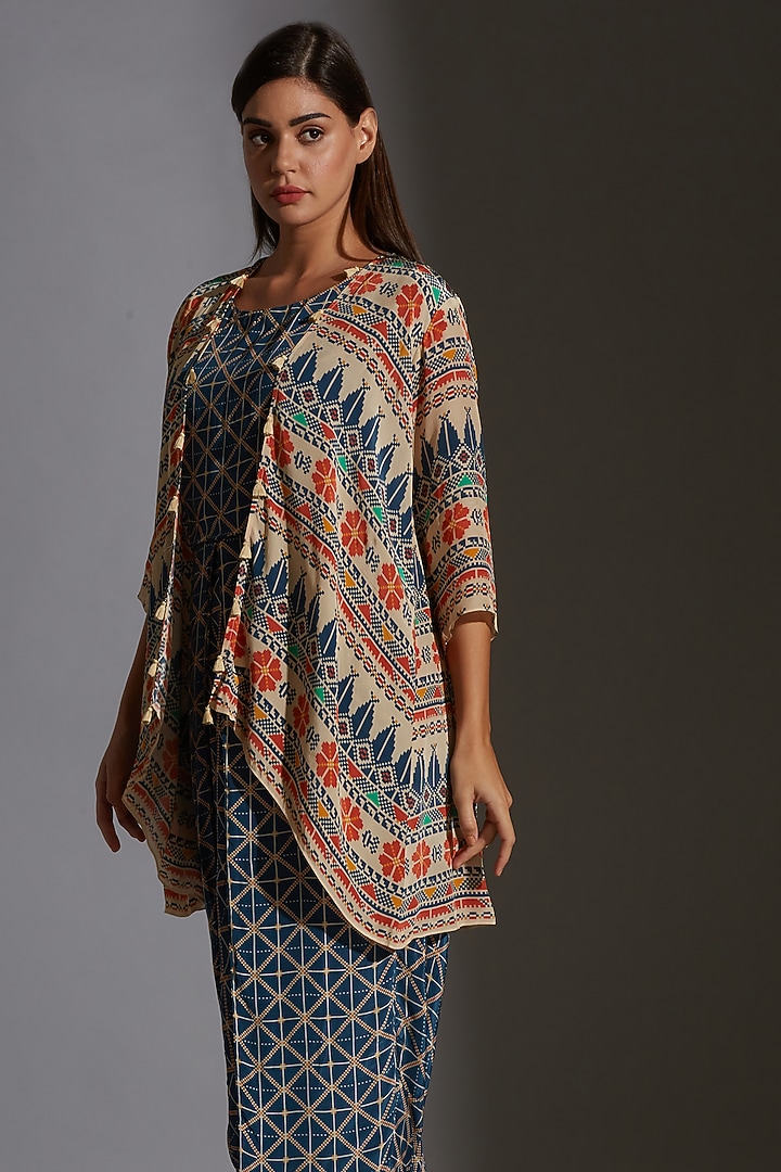 Multi Colored Printed Dhoti Jumpsuit by Soup by Sougat Paul at Pernia's Pop Up Shop
