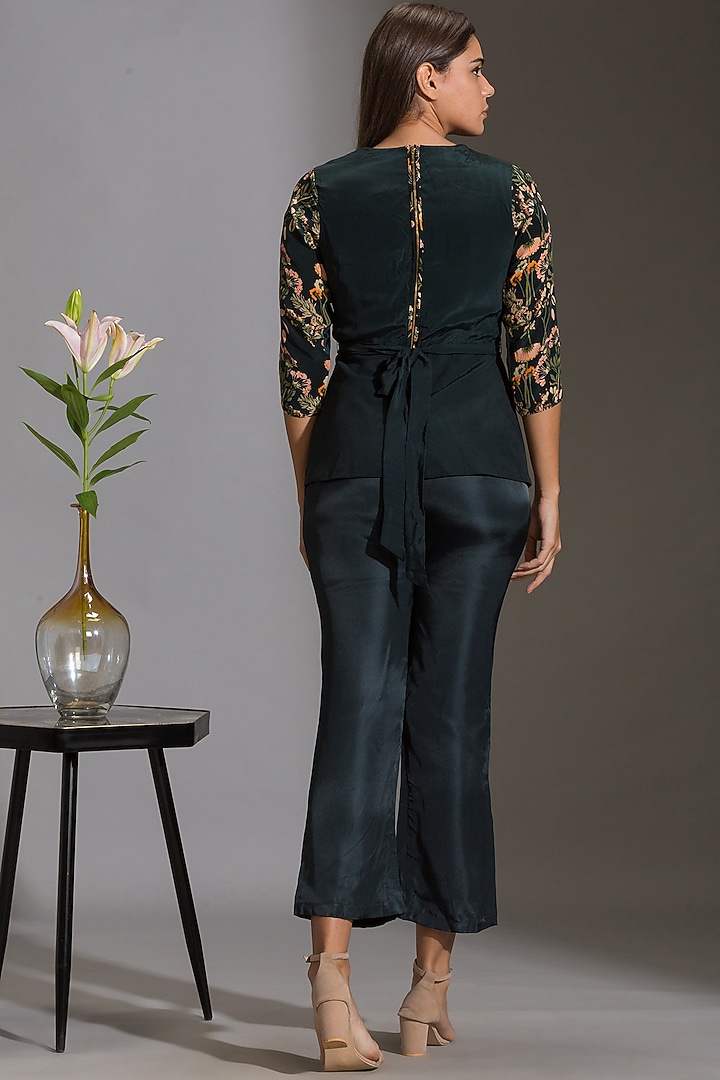 Green Printed Pant Set by Soup by Sougat Paul at Pernia's Pop Up Shop