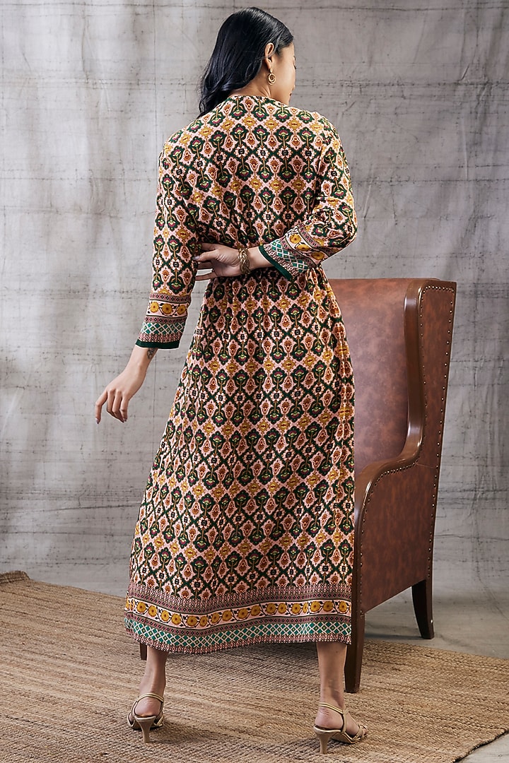 Multi-Colored Crepe Printed Summer Dress by Soup by Sougat Paul at Pernia's Pop Up Shop