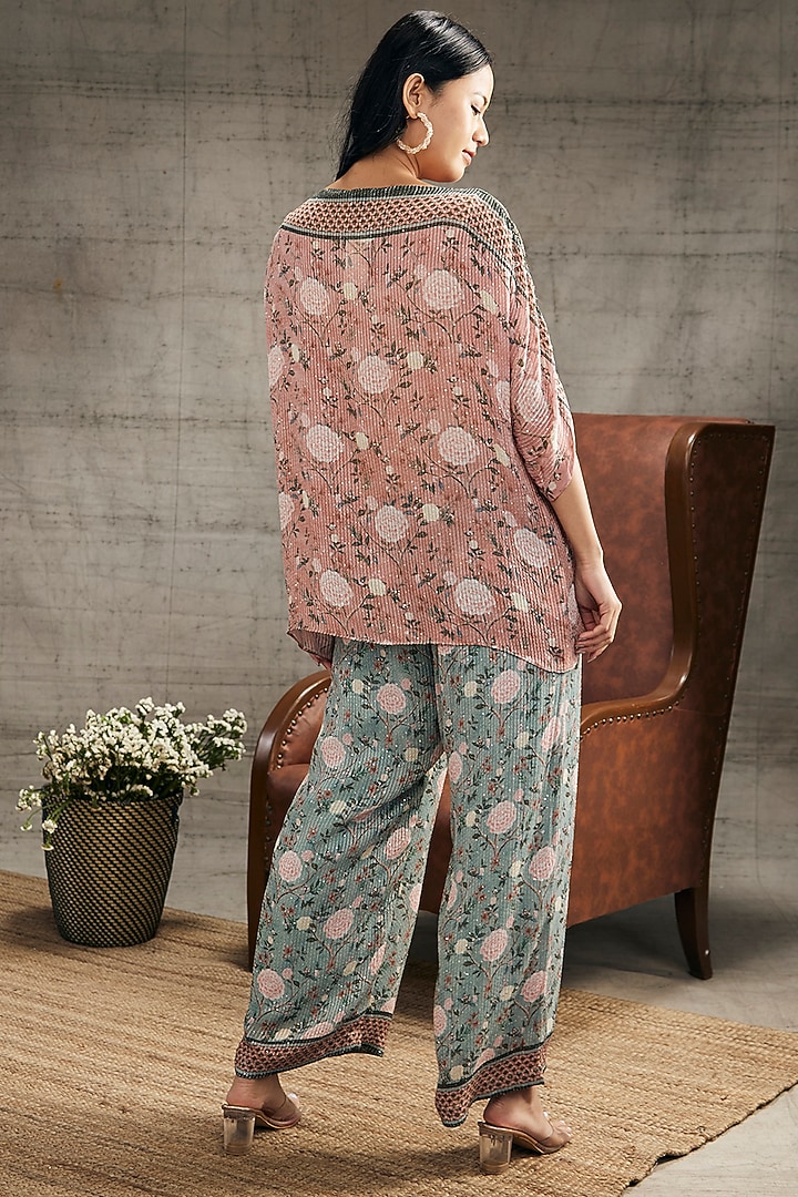 Peach Sequins Printed Co-Ord Set by Soup by Sougat Paul at Pernia's Pop Up Shop