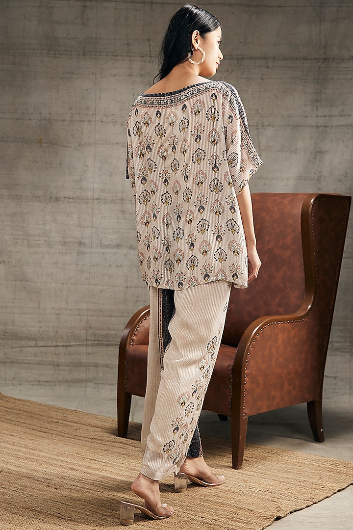 Beige Sequins Co-Ord Set by Soup by Sougat Paul at Pernia's Pop Up Shop
