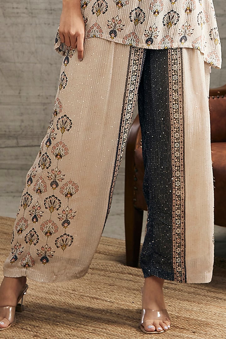 Beige Sequins Co-Ord Set by Soup by Sougat Paul at Pernia's Pop Up Shop