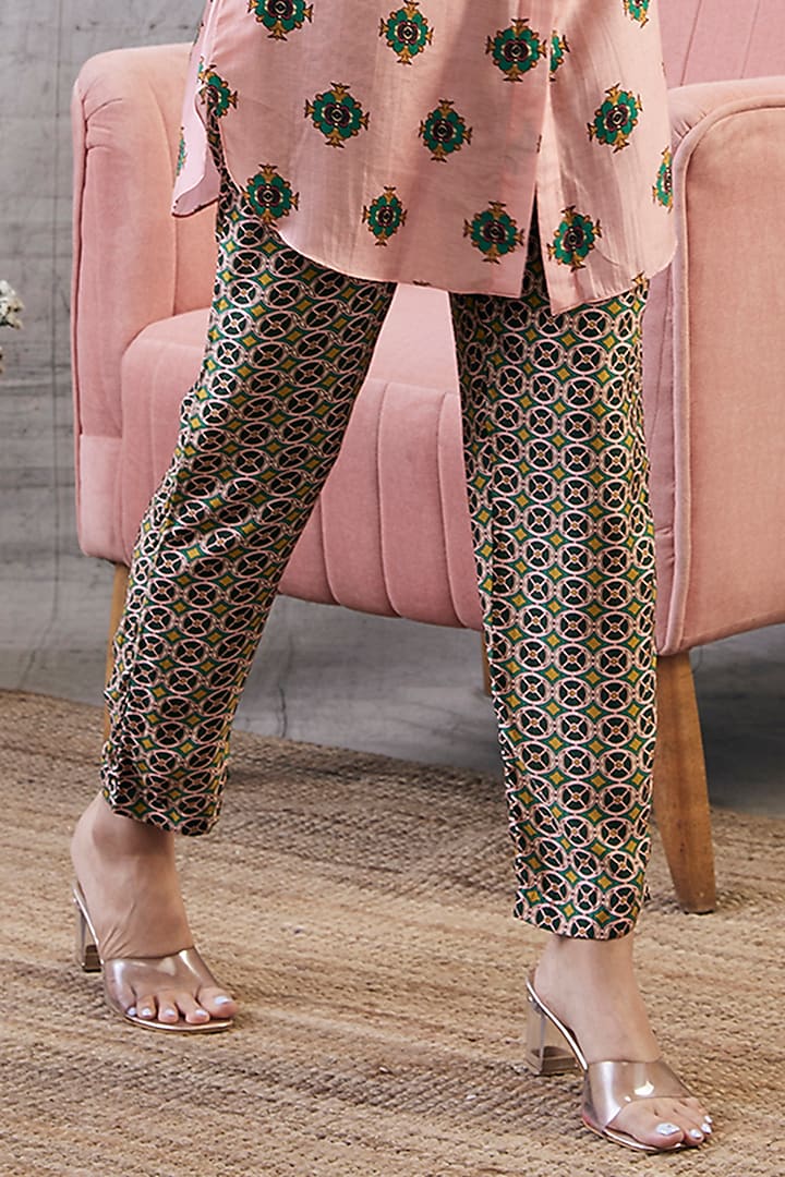 Multi-Colored Malaysian Silk Printed Jacket Set by Soup by Sougat Paul at Pernia's Pop Up Shop