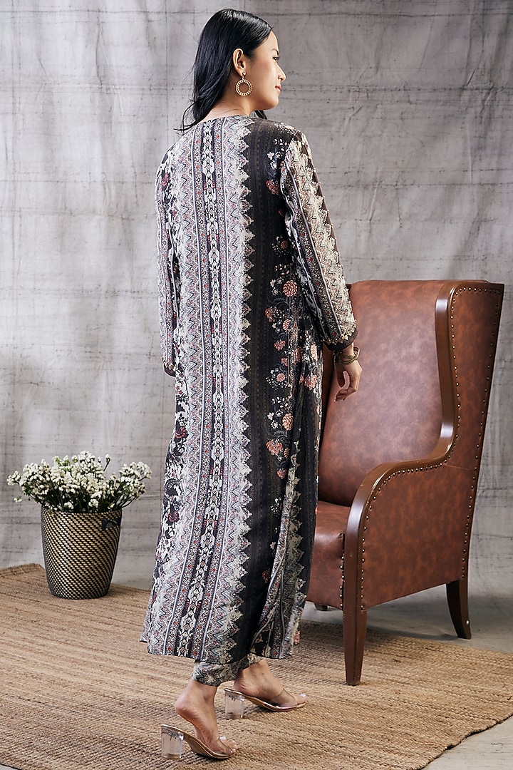 Brown Cotton Silk Embroidered Kurta Set by Soup by Sougat Paul at Pernia's Pop Up Shop