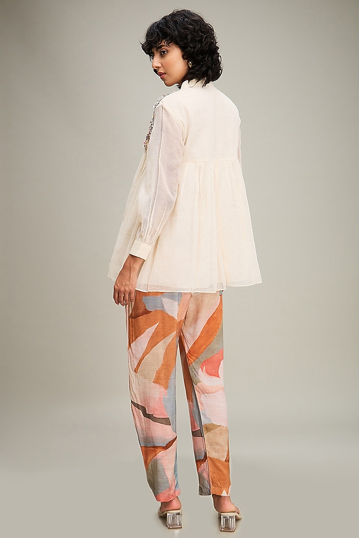 Off-White Muslin Slub Printed Co-Ord Set by Soup by Sougat Paul at Pernia's Pop Up Shop