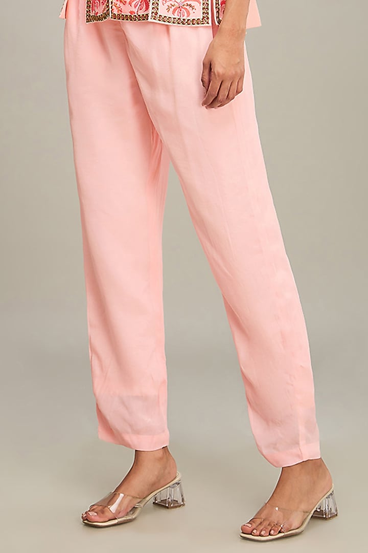 Pink Crepe Embroidered Co-Ord Set by Soup by Sougat Paul at Pernia's Pop Up Shop