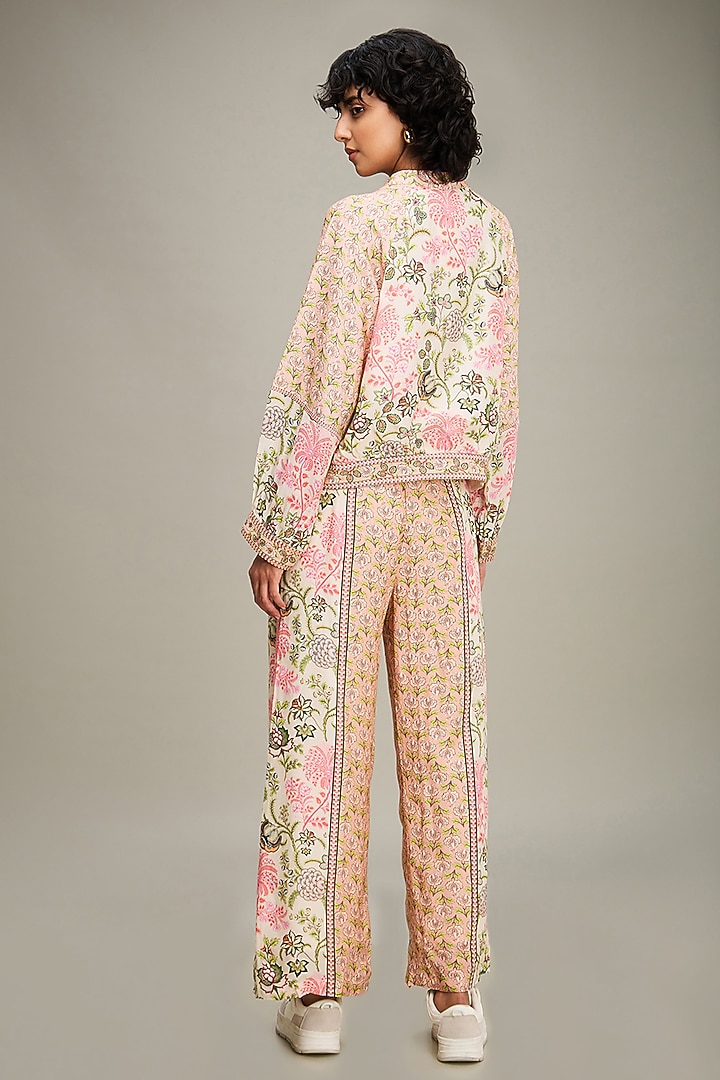 Multi-Colored Cotton Silk Printed Co-Ord Set by Soup by Sougat Paul at Pernia's Pop Up Shop
