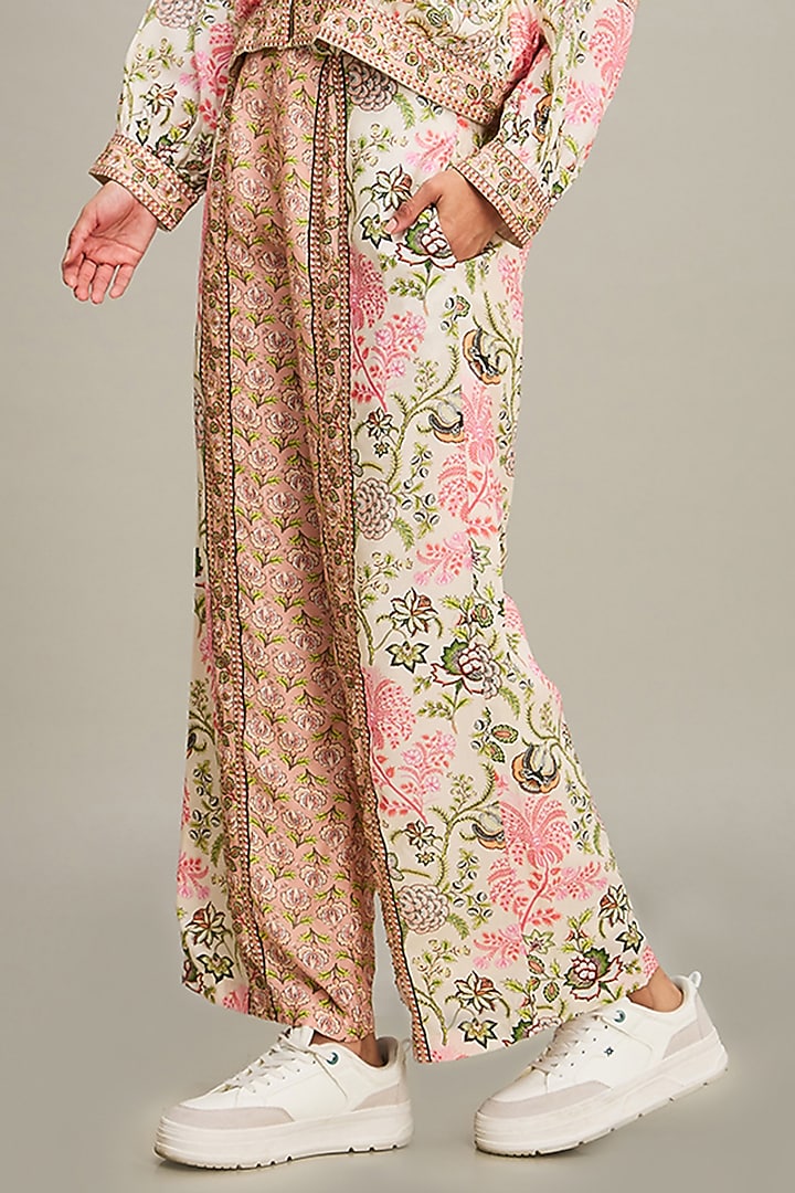 Multi-Colored Cotton Silk Printed Co-Ord Set by Soup by Sougat Paul at Pernia's Pop Up Shop
