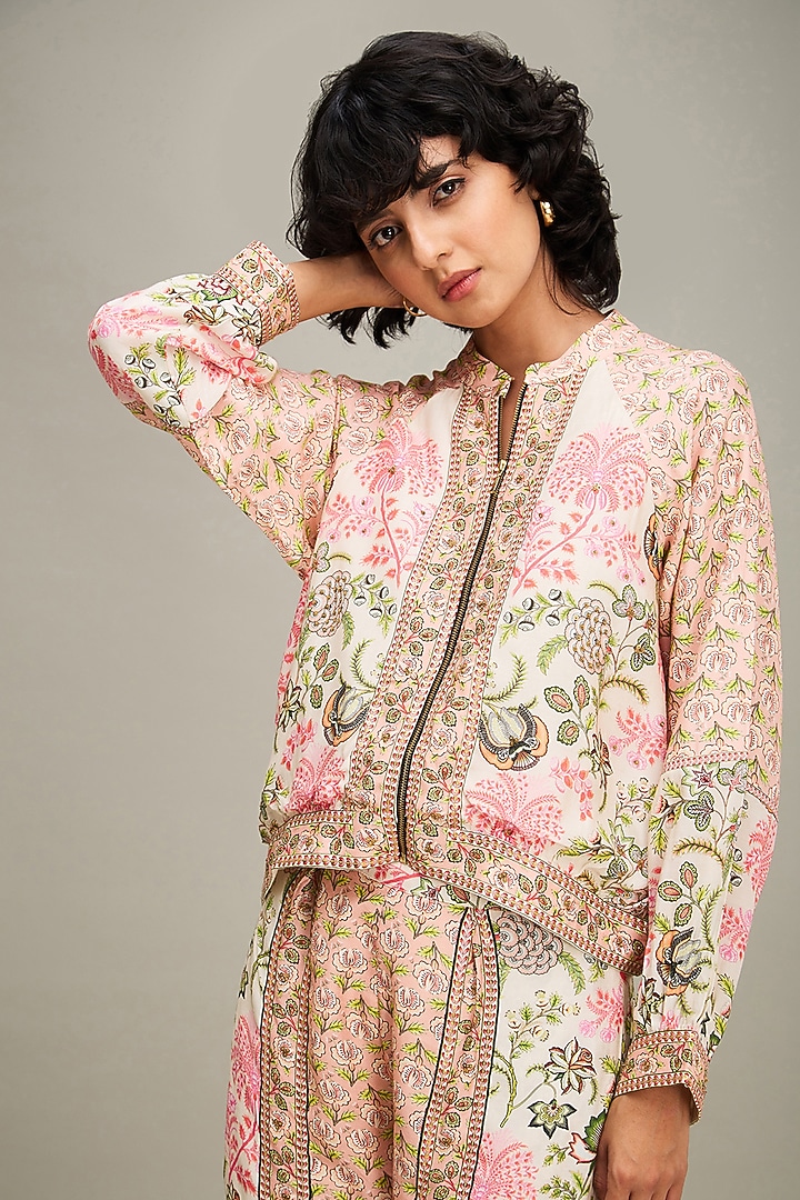 Multi-Colored Cotton Silk Printed Co-Ord Set by Soup by Sougat Paul at Pernia's Pop Up Shop