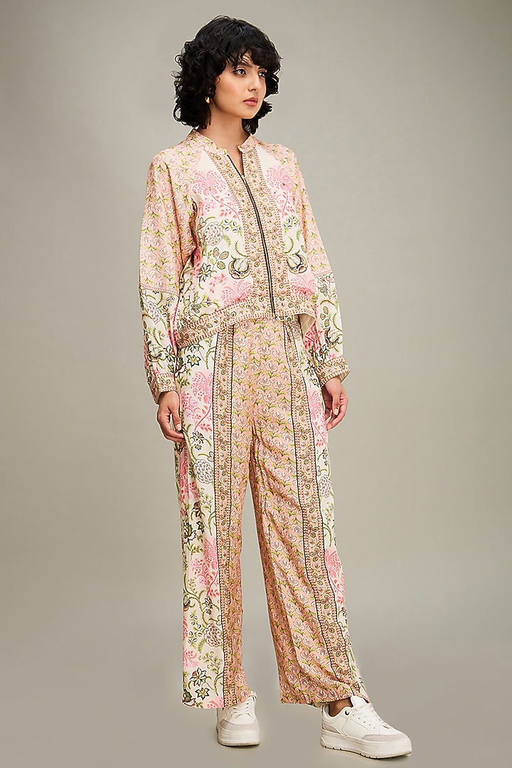 Multi-Colored Cotton Silk Printed Co-Ord Set by Soup by Sougat Paul at Pernia's Pop Up Shop